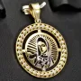 Heilige Maria - Hochwertig produzierter Anhänger aus Bicolor 585er 14 Karat Gold (Gelbgold und Weißgold)