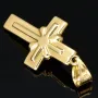 Jesus Christus Kreuzanhänger aus funkelndem Bicolor Gold - (Gelbgold und Weißgold)