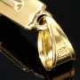 Jesus Christus Kreuzanhänger aus funkelndem Bicolor Gold - (Gelbgold und Weißgold)
