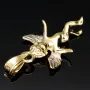 Engel-Anhänger aus glänzendem 14k (585) Bicolor Gold (Gelbgold und Weißgold)