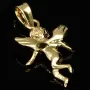 Engel-Anhänger aus glänzendem 14k (585) Bicolor Gold (Gelbgold und Weißgold)