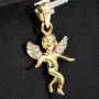 Engel-Anhänger aus glänzendem 14k (585) Bicolor Gold (Gelbgold und Weißgold)