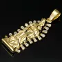 Jesus Christus-Anhänger aus exquisitem Gold (14k / 585 Gelbgold) mit funkelndem Zirkoniabesatz