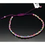 Stylisches Kugel Zug-Armband mit 25 edlen Goldperlen aus hochwertigem 585 14K und bunten, glänzenden Beads mit Flip Flop Effekt - längenverstellbar von 17cm -25cm