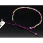 Stylisches Kugel Zug-Armband mit 25 edlen Goldperlen aus hochwertigem 585 14K und bunten, glänzenden Beads mit Flip Flop Effekt - längenverstellbar von 17cm -25cm