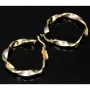 Noble Ohrringe / Creolen in trendigem Twist-Design aus edlem 585 / 14K Bicolor Gold (Gelbgold und Weißgold)