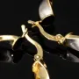 Noble Ohrringe / Creolen in trendigem Twist-Design aus edlem 585 / 14K Bicolor Gold (Gelbgold und Weißgold)