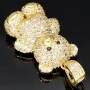 Glitzernder Teddy Bär-Anhänger aus 14K 585 Gelbgold mit Zirkonia besetzt