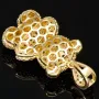 Glitzernder Teddy Bär-Anhänger aus 14K 585 Gelbgold mit Zirkonia besetzt