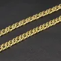 Kurze Zwillings-Panzerkette mit außergewöhnlichen Design aus massivem Gelbgold (8K, 333er Gold) in ca. 5mm, 45cm - mit FBM-Stempel
