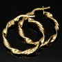 Exquisite Creolen mit Twist - Design aus Gold (585er 14K Gelbgold)