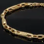 Exquisites Ankerarmband aus funkelndem Gold mit Greco-Design ca. 20cm lang und 4mm breit (585 / 14k Gelbgold)