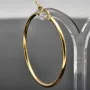 Sehr schöne, große, glänzende polierte Creolen-Ohrschmuck / Ohrringe 585er 14K Gold
