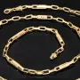 Hochwertig produzierte Ankerkette mit Greco-Design aus Gold (14k 585 Gelbgold)- ca. 55cm, 3mm
