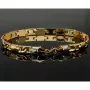 Bicolor Gold-Armband aus exquisitem 14K 585 Gelbgold und Weißgold (ca. 21 cm Länge, 6mm Breite) mit halb poliert und halb mattiertem Design