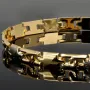 Bicolor Gold-Armband aus exquisitem 14K 585 Gelbgold und Weißgold (ca. 21 cm Länge, 6mm Breite) mit halb poliert und halb mattiertem Design
