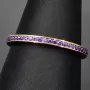 Memory-Zirkoniaring 585 14 Karat Gold-Ring aus Gelbgold mit leuchtenden, dunkel-lila Zirkonia bestückt Ringgröße ca. 53