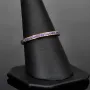Memory-Zirkoniaring 585 14 Karat Gold-Ring aus Gelbgold mit leuchtenden, dunkel-lila Zirkonia bestückt Ringgröße ca. 53