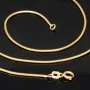 Exquisite Schlangenkette für Damen aus hochwertigem 14K 585 Gold in ca. 50cm, 1mm