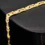 Gold-Armband aus wertvollem 14K 585er Gelbgold (ca. 21 cm Länge und 6mm Breite) mit halb poliertem und halb mattiertem Design