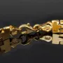 Gold-Armband aus wertvollem 14K 585er Gelbgold (ca. 21 cm Länge und 6mm Breite) mit halb poliertem und halb mattiertem Design