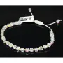 Stylisches Kugel Zug-Armband mit Goldperlen in 585 14K und glitzernden, transparenten Beads (längenverstellbar ca. 17cm - 23cm)