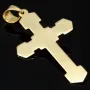 Feiner Jesus Christus Kreuz - Anhänger aus edlem Gold aus 14k / 585 Bicolor Gelbgold und Weißgold