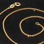 Sehr kurze Venezianerkette aus hochwertigem Gelbgold (585 14k Gold) für Damen und Kinder (42cm Länge, ca. 1,4 mm) mit FBM-Stempel