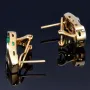 Handgearbeitete bicolor Smaragd-Ohrringe in modernem Design aus 750er (18k) Gold