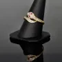 Außerwöhnlicher Ring in Form einer Schlange aus hochwertigem 18K 750 Gold (Bicolor - Gelbgold und Weißgold) mit Zirkonia - Größe 58
