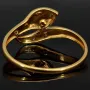Außerwöhnlicher Ring in Form einer Schlange aus hochwertigem 18K 750 Gold (Bicolor - Gelbgold und Weißgold) mit Zirkonia - Größe 58