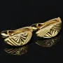 Gold-Ohrringe mit stilvollem Dekor englischem Verschluss aus hochwertigem 14K 585 Gelbgold