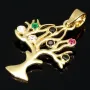Baum des Lebens - Anhänger mit bunten Zirkoniasteinen aus Gold (14K 585 Gelbgold)