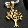 Gltzernder Weltenbaum / Lebensbaum-Anhänger aus 14K 585 Goldmit bunten Zirkonia