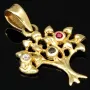 Gltzernder Weltenbaum / Lebensbaum-Anhänger aus 14K 585 Goldmit bunten Zirkonia