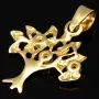 Gltzernder Weltenbaum / Lebensbaum-Anhänger aus 14K 585 Goldmit bunten Zirkonia