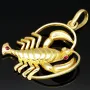 Massiver Hummer-Anhänger aus hochwertigem 585er 14K Gold mit roten Zirkoniasteinen