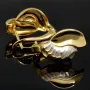 Elegante Ohrringe mit feinem Design aus massivem Bicolor 585 14K Gold (Weißgold und Gelbgold)