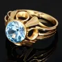 Vintage Damenring aus 333 8K Gold mit einem funkelnden, hellblauen Zirkonia - Größe 56