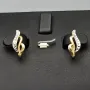 Glänzende Ohrringe mit stylischem Design aus Bicolor 585 14K Gold (Weißgold und Gelbgold)