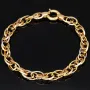 Zeitloses Bicolor Armband mit aus edlem 14K 585 Gold (Gelbgold und Weißgold) ca. 20cm