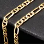 Funkelnde Goldkette - Mix aus Figaro- und Stäbchenpanzerkette aus edlem 585 / 14K Gelbgold- ca. 52 cm lang, ca. 4mm