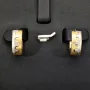 Edle Creolen / Ohrringe in 585 (14K) Bicolor Gelbgold und Weißgold mit geschmackvollem Design