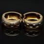 Edle Creolen / Ohrringe in 585 (14K) Bicolor Gelbgold und Weißgold mit geschmackvollem Design