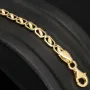 Gold-Armband mit feinem Dekor aus funkelndem 585 14k Gelbgold, ca. 19cm lang und 3,5mm breit