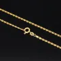 Kurze, feine S-Panzerkette aus funkelndem 585 /14k Gold für Damen (ca. 1,5mm breit und 45 cm lang) - mit FBM-Stempel