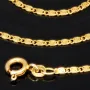 Kurze, feine S-Panzerkette aus funkelndem 585 /14k Gold für Damen (ca. 1,5mm breit und 45 cm lang) - mit FBM-Stempel
