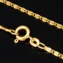 Kurze, feine S-Panzerkette aus funkelndem 585 /14k Gold für Damen (ca. 1,5mm breit und 45 cm lang) - mit FBM-Stempel