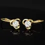 Funkelnde Ohrringe in edlem Design aus 585er 14K Gold mit Zirkonia in Krappen gefasst