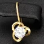 Funkelnde Ohrringe in edlem Design aus 585er 14K Gold mit Zirkonia in Krappen gefasst